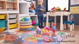  Presentation with construction - PPT layouts featuring adorable-caucasian-boy-playing and a  colored foreground