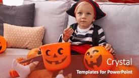  Presentation with pirate - Slide set featuring adorable-caucasian-boy-wearing-pirate background and a crimson colored foreground