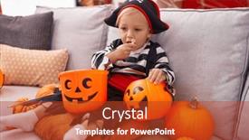  Presentation with pirate - Presentation featuring adorable-caucasian-boy-wearing-pirate background and a crimson colored foreground