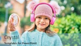  Presentation with save girl child - Audience pleasing presentation theme consisting of adorable-caucasian-child-girl-using backdrop and a light blue colored foreground