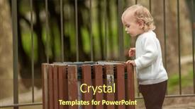  Presentation with child exploring - Presentation with adorable-caucasian-child-looking background and a tawny brown colored foreground