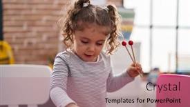  Presentation with xylophone - Slides enhanced with adorable-caucasian-girl-holding-xylophone background and a  colored foreground