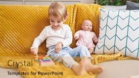  Presentation with xylophone - Slides with adorable-caucasian-girl-playing-xylophone background and a yellow colored foreground