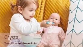  Presentation with baby girl - Theme having adorable-caucasian-girl-playing background and a coral colored foreground