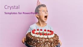  Presentation with anger kid - Theme having adorable-caucasian-kid-celebrating-birthday background and a lemonade colored foreground