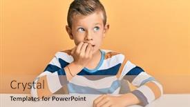  Presentation with anxiety - Presentation design with adorable-caucasian-kid-wearing-casual background and a coral colored foreground