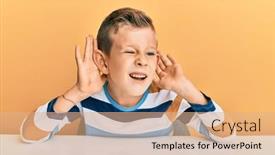  Presentation with deaf - Colorful slides enhanced with adorable-caucasian-kid-wearing-casual backdrop and a coral colored foreground