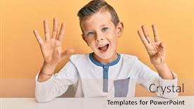  Presentation with eight - Amazing presentation theme having adorable-caucasian-kid-wearing-casual backdrop and a lemonade colored foreground
