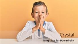  Presentation with forgiveness - Audience pleasing slide set consisting of adorable-caucasian-kid-wearing-casual backdrop and a coral colored foreground