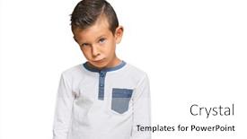  Presentation with angry kid - Presentation having adorable-caucasian-kid-wearing-casual background and a white colored foreground
