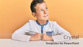  Presentation with clothes - Presentation theme featuring adorable-caucasian-kid-wearing-casual background and a lemonade colored foreground