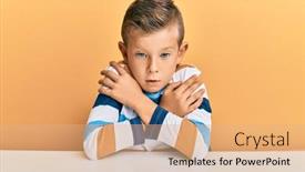  Presentation with sad - Cool new theme with adorable-caucasian-kid-wearing-casual backdrop and a coral colored foreground