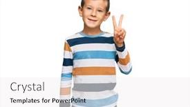  Presentation with victory - Beautiful slide set featuring adorable-caucasian-kid-wearing-casual backdrop and a white colored foreground