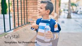  Presentation with water bottle - Colorful PPT layouts enhanced with adorable-caucasian-student-boy-smiling backdrop and a soft green colored foreground