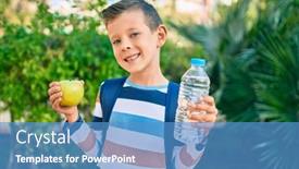  Presentation with water park - Cool new slide set with adorable-caucasian-student-boy-smiling backdrop and a teal colored foreground