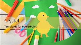  Presentation with childish - Slide deck featuring adorable childish applique and many background and a yellow colored foreground