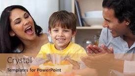  Presentation with children birthday - PPT theme consisting of male hand holding a new 5 euro bill isolated on white background and a white colored foreground