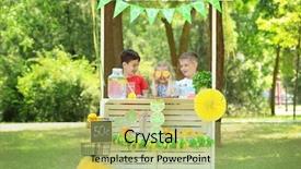  Presentation with lemonade - Slides with adorable children selling homemade lemonade background and a yellow colored foreground