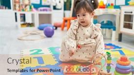  Presentation with xylophone - Theme with adorable-chinese-girl-playing-xylophone background and a coral colored foreground