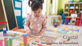  Presentation with maths - Presentation theme featuring adorable-chinese-girl-playing background and a coral colored foreground