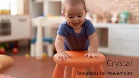  Presentation with chinese - PPT theme with adorable-chinese-toddler-smiling-confident background and a red colored foreground