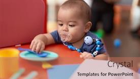  Presentation with chinese - Presentation enhanced with adorable-chinese-toddler-using-pacifier background and a coral colored foreground