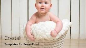  Presentation with baby girl - Slide deck consisting of babycare - adorable five month baby girl background and a soft green colored foreground