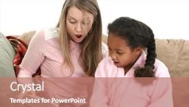  Presentation with babysitter - Slides with african american girl with babysitter background and a coral colored foreground