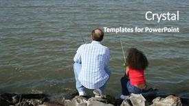  Presentation with multi racial - PPT theme with adorable five year old african american girl fishing with her father multi racial family background and a gray colored foreground