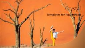  Presentation with trees - Audience pleasing slides consisting of adorable-girl-among-dead-camelthorn backdrop and a gold colored foreground