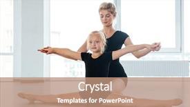  Presentation with dance children - Slides with adorable girl dancer and her background and a coral colored foreground