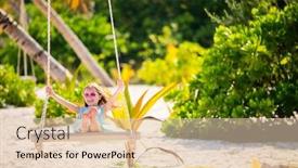  Presentation with swing - PPT theme with adorable-girl-having-fun background and a lemonade colored foreground