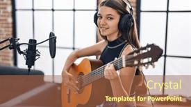  Presentation with classical music - Slide set with adorable-girl-musician-singing-song background and a  colored foreground
