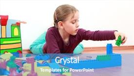  Presentation with kids playing - PPT theme consisting of adorable girl playing with blocks background and a  colored foreground