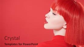  Presentation with beauty makeup - Presentation having adorable-girl-with-bright-red background and a red colored foreground