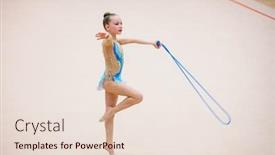  Presentation with rhythmic gymnastics gymnastics - Cool new presentation design with adorable-girl-with-rope-competing backdrop and a lemonade colored foreground