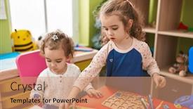  Presentation with maths - Slide deck having adorable-girls-playing-with-maths background and a coral colored foreground