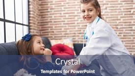  Presentation with bandaging - Presentation theme having adorable-girls-wearing-doctor-uniform background and a ocean colored foreground