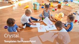  Presentation with toddlers - Cool new presentation with adorable-group-of-toddlers-sitting backdrop and a coral colored foreground
