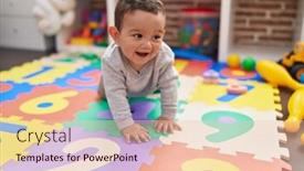  Presentation with preterm labour baby - PPT theme with adorable-hispanic-baby-crawling background and a lemonade colored foreground