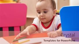  Presentation with baby color - Presentation consisting of adorable-hispanic-baby-preschool-student background and a coral colored foreground