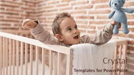  Presentation with teddy bear - PPT layouts featuring adorable-hispanic-boy-holding-teddy background and a soft green colored foreground