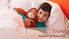  Presentation with monkey - PPT layouts having adorable-hispanic-boy-hugging-monkey background and a lemonade colored foreground