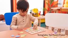  Presentation with maths - Presentation theme consisting of adorable-hispanic-boy-playing background and a coral colored foreground