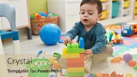 Presentation with construction - Slide deck featuring adorable-hispanic-boy-playing background and a coral colored foreground