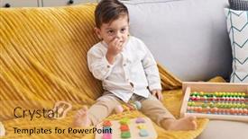  Presentation with maths - Presentation theme having adorable-hispanic-boy-playing background and a yellow colored foreground