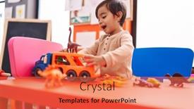  Presentation with cars - PPT layouts featuring adorable-hispanic-boy-playing background and a coral colored foreground