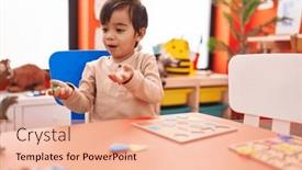  Presentation with maths - Theme with adorable-hispanic-boy-playing background and a lemonade colored foreground