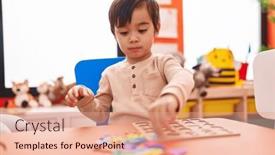  Presentation with maths - Slide set with adorable-hispanic-boy-playing background and a coral colored foreground