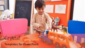  Presentation with cars - Presentation enhanced with adorable-hispanic-boy-playing background and a red colored foreground